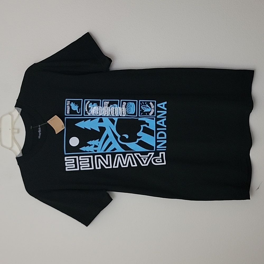 NWT Pawnee Indiana Buffalo Parks Recreation Black Graphic Short Sleeve T-Shirt M